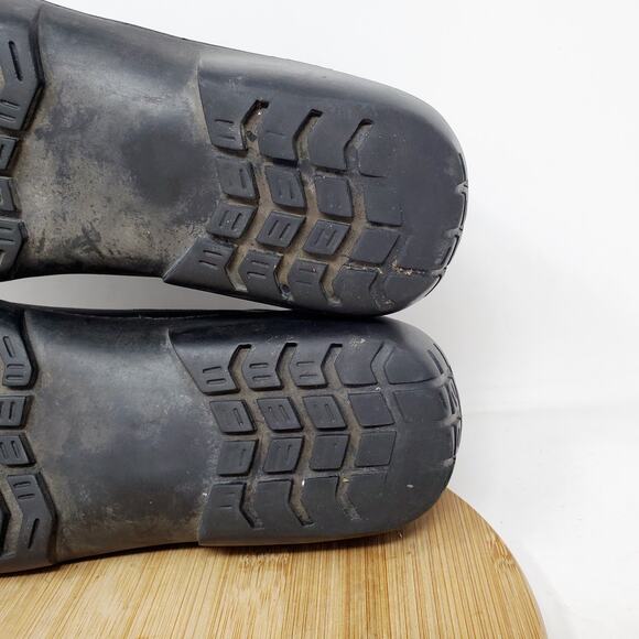 J Crew Duck Boots Mens 10 Waxed Canvas Black Leather Retro Lace Up Ankle Shoes - Picture 13 of 16